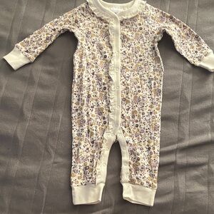 Gerber Cream and Purple Floral Kids Footie